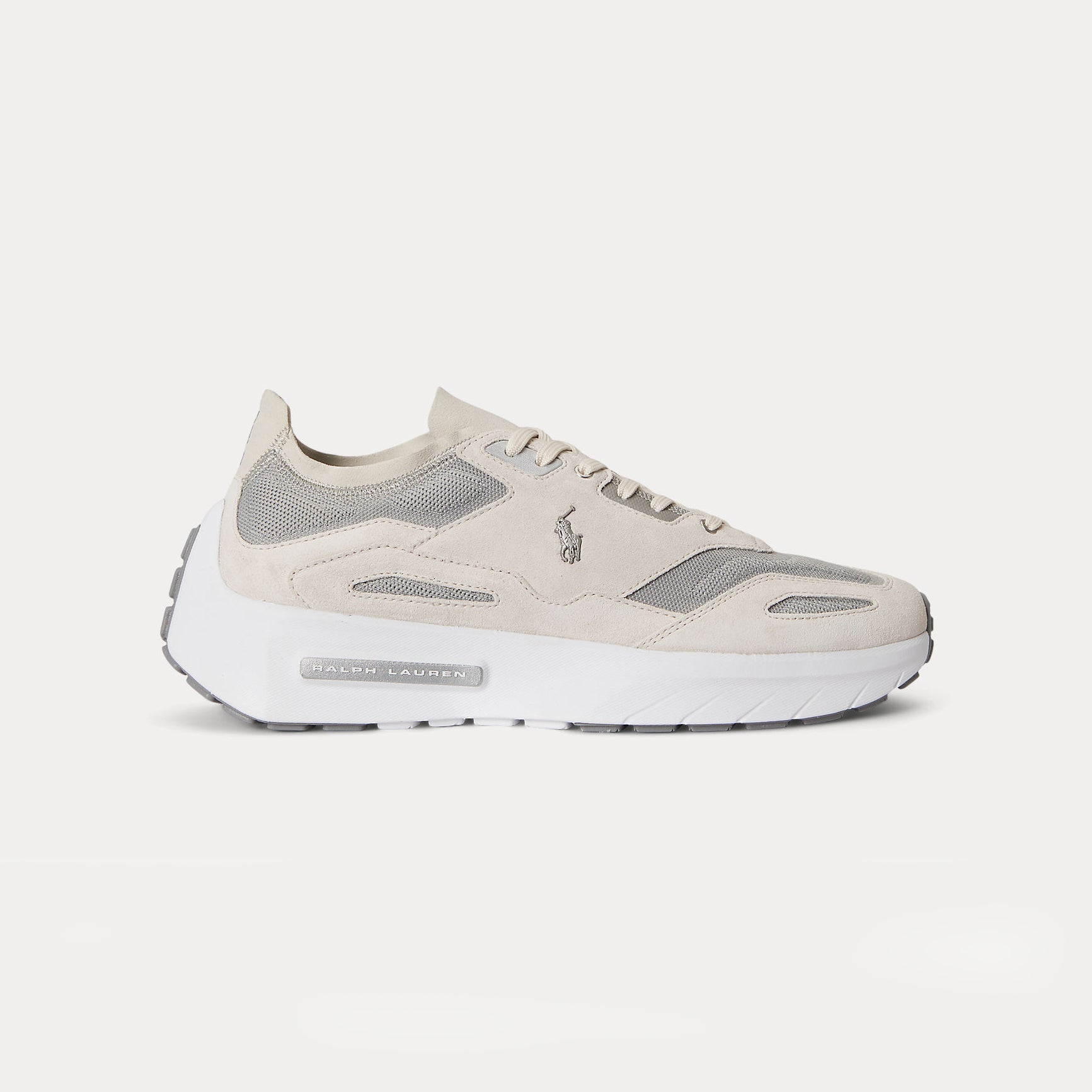 Polo Ralph Lauren BOERUM KNIT Mens Casual Trainers Soft Grey/Dove Grey