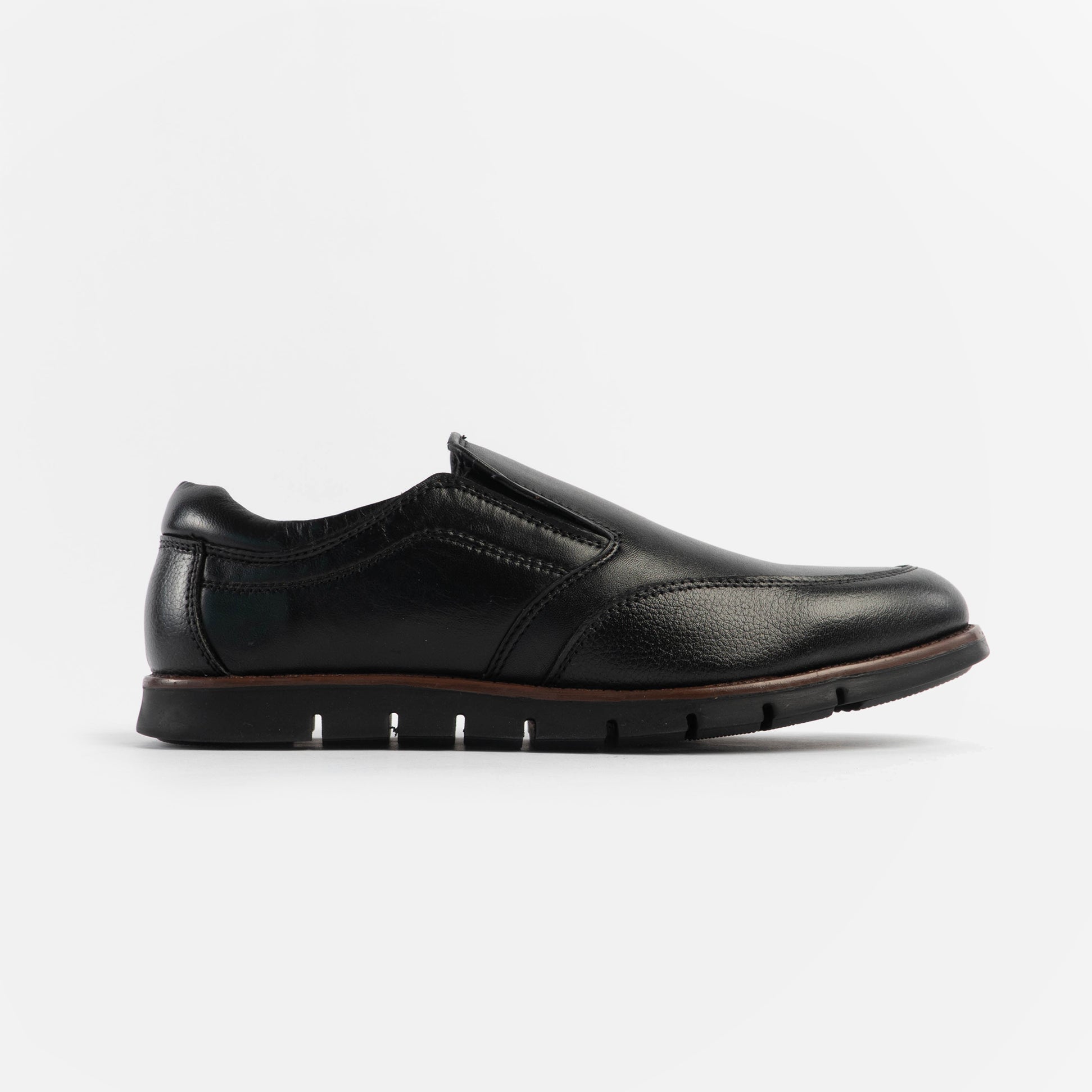 Dr Keller ADONIS Mens Leather Slip on Shoes Black
