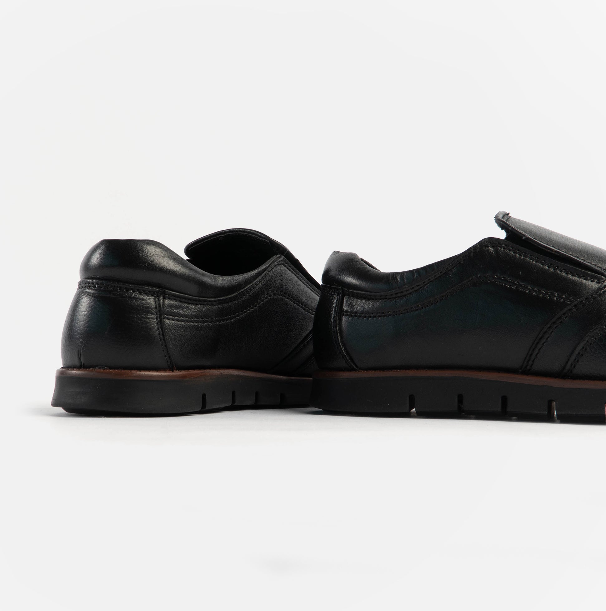 Dr Keller ADONIS Mens Leather Slip on Shoes Black