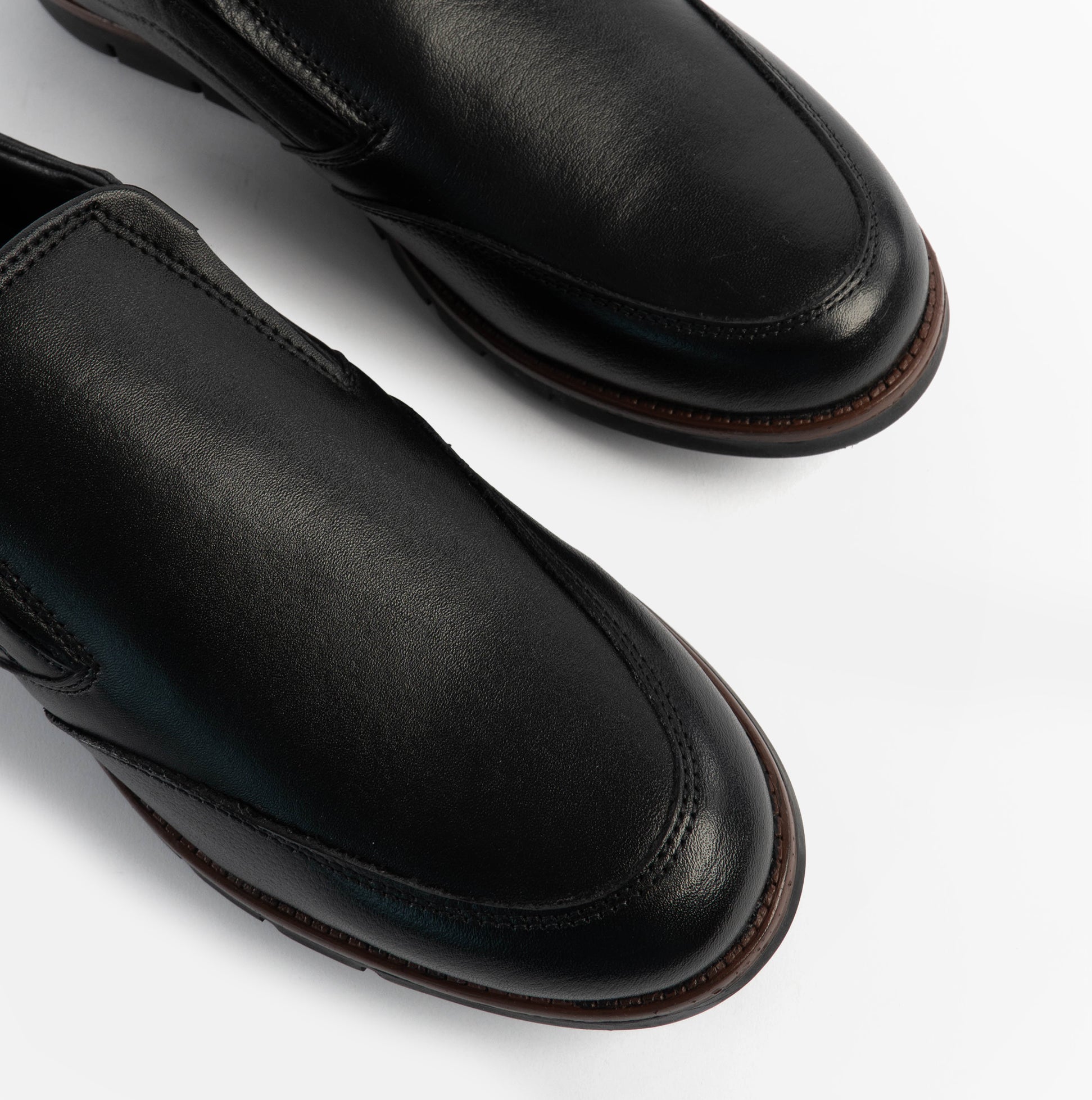 Dr Keller ADONIS Mens Leather Slip on Shoes Black