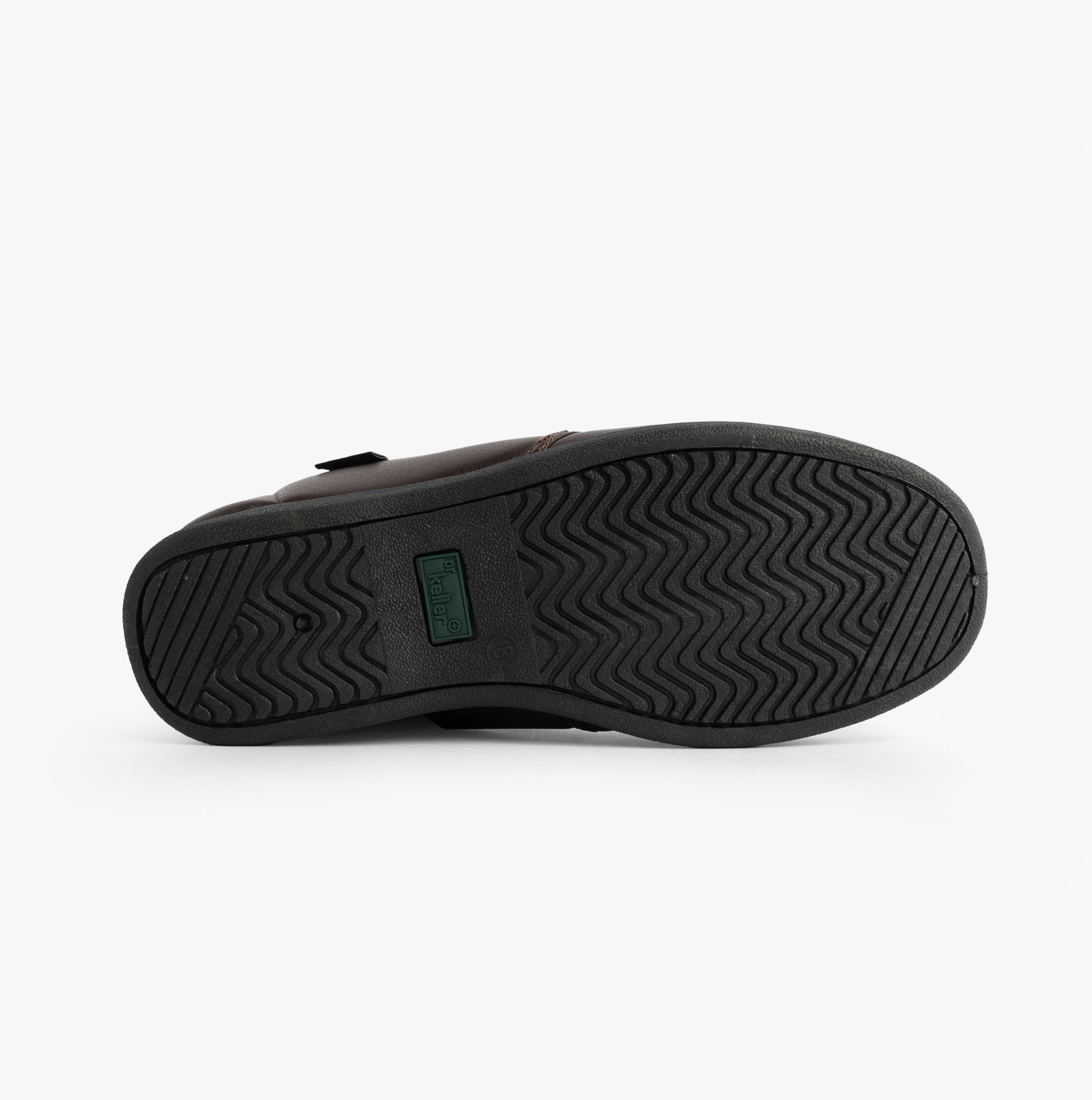 Dr Keller CHRISTOF Mens Slippers Brown outsole view with textured pattern and grip features.