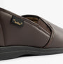 Dr Keller CHRISTOF Mens Slippers Brown side view showing elasticated side panel and PU material.