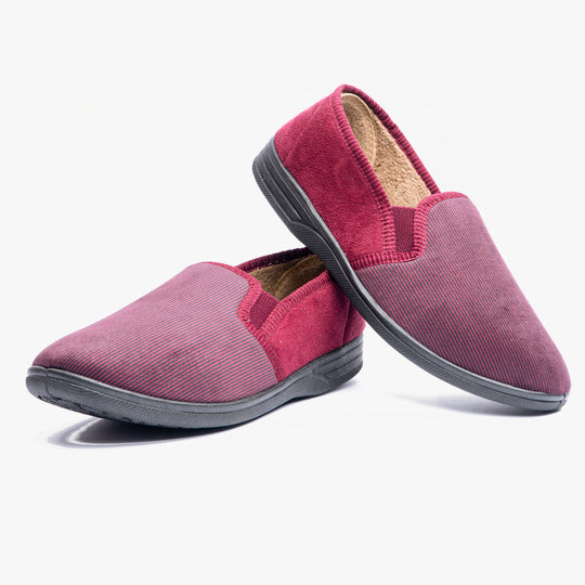 Dr Keller DONNAEL Mens Full Slippers Burgundy