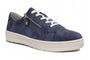 Dr Keller JANICE Womens Trainers Blue side view with lace-up closure and decorative zipper details.