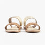 Dr Keller AMELIA Womens Sandals Gold back view showing synthetic straps and flat sole.
