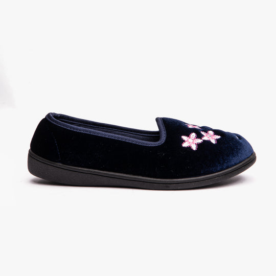 Dr Keller VERA Womens Ballerina Slippers Navy