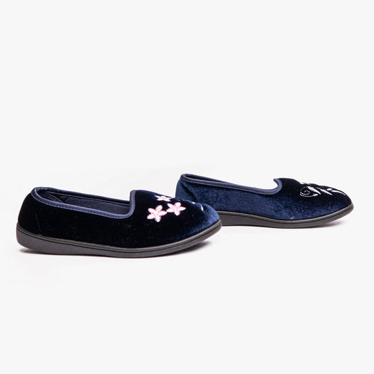 Dr Keller VERA Womens Ballerina Slippers Navy