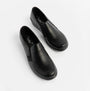 Dr Keller CATHY Womens Shoes Black top view showcasing slip-on design, round toe, and black leather upper.