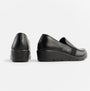 Dr Keller CATHY Womens Shoes Black back view showing sleek leather design and comfortable wedge sole