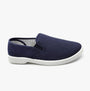 Dr Keller YACHT Mens Shoes Navy side view with a low top design and white sole, showcasing comfort and breathability.