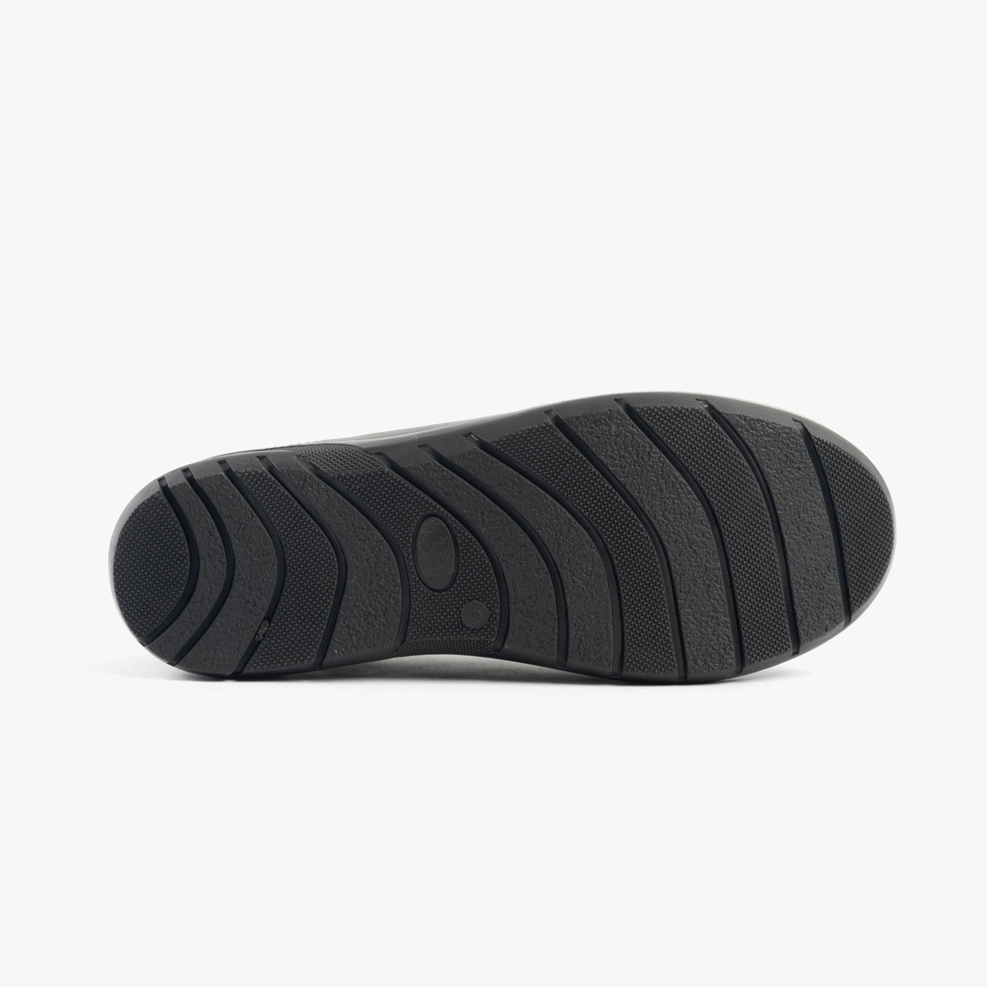 Dr Keller CHLOE Womens Shoes Black sole view, showcasing rubber sole with grip patterns.