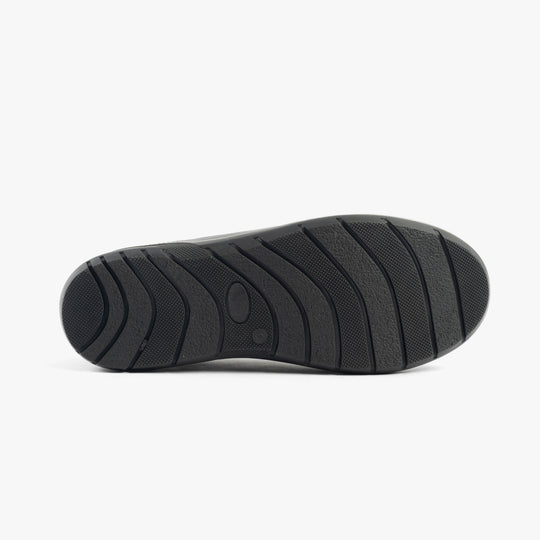 Dr Keller CHLOE Womens Shoes Black sole view, showcasing rubber sole with grip patterns.
