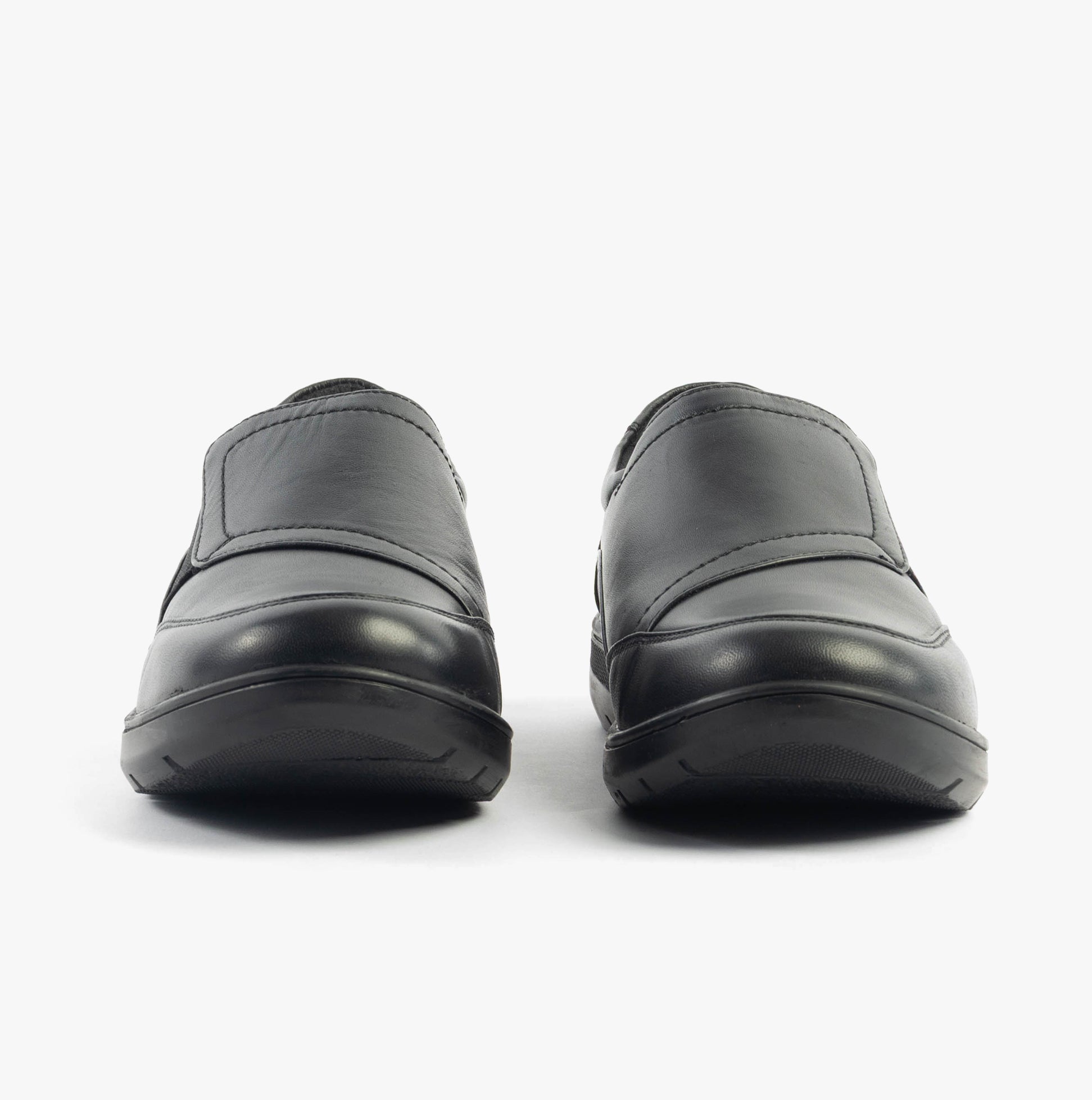 Dr Keller CHLOE Womens Shoes Black front view showcasing comfortable leather and round toe design.
