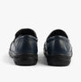 Dr Keller CHLOE Womens Shoes Navy back view showing leather upper and rubber sole for comfort.