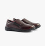 Dr Keller CHLOE Womens Shoes Burgundy side view showcasing casual leather design and wide fit, perfect for comfort.