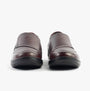 Dr Keller CHLOE Womens Shoes Burgundy front view, casual leather shoes with touch fasten, wide toe shape.