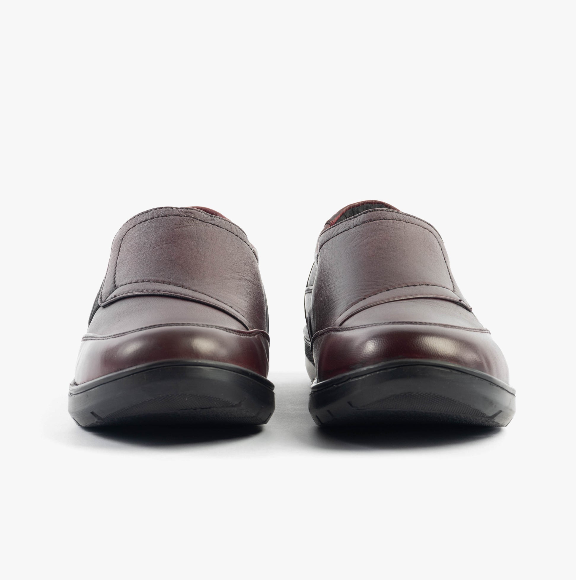 Dr Keller CHLOE Womens Shoes Burgundy front view, casual leather shoes with touch fasten, wide toe shape.