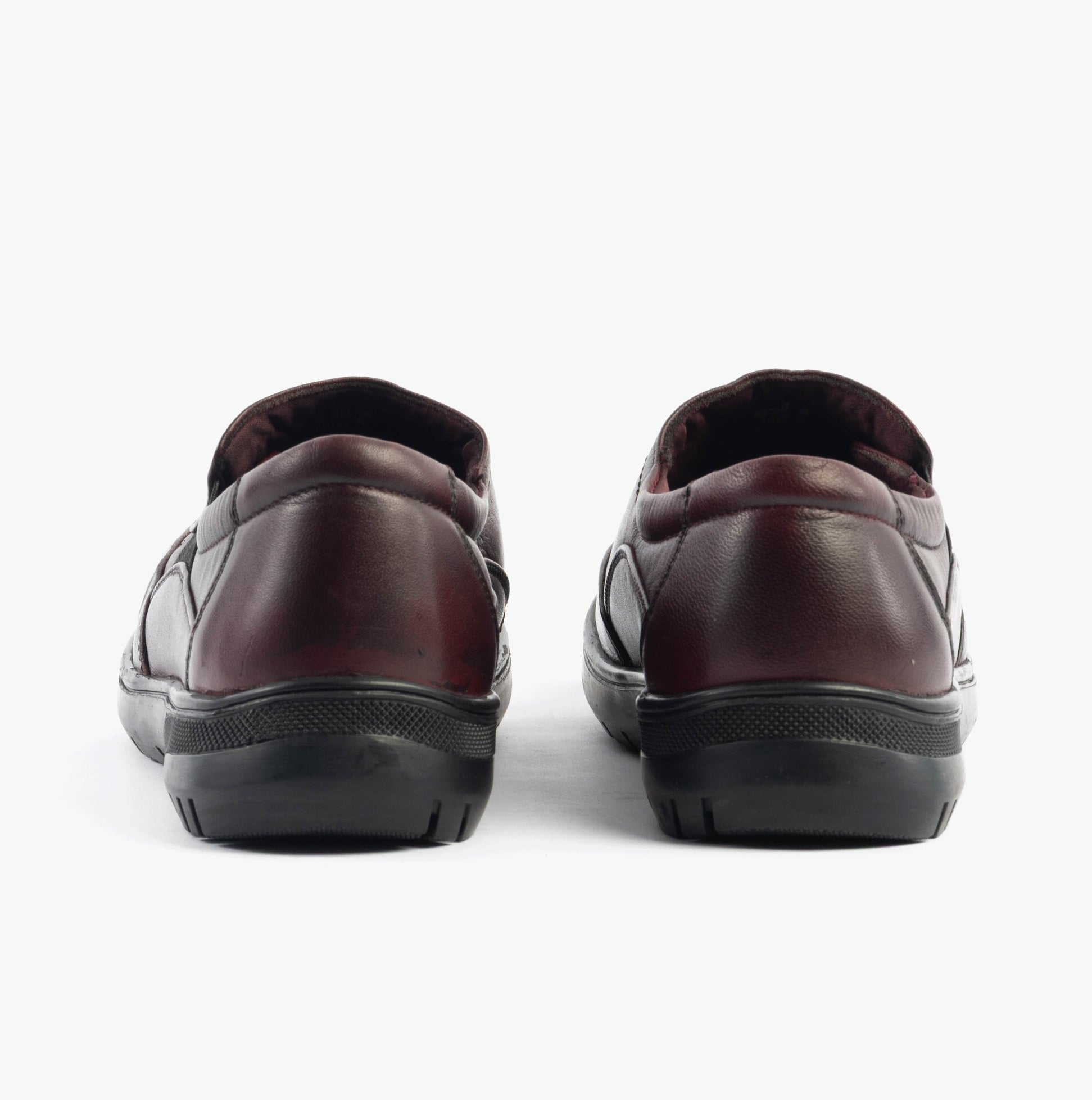 Dr Keller CHLOE Womens Shoes Burgundy back view showcasing leather upper and rubber sole.