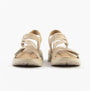 Dr Keller GINA Womens Sandals Beige front view showcasing comfortable textile upper and touch fasten closure.
