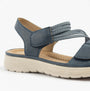 Dr Keller GINA Womens Sandals Navy side view showing comfort features and touch fasten closure.