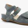 Dr Keller LUNA Womens Sandals Navy side view showcasing faux leather and perforated detailing.