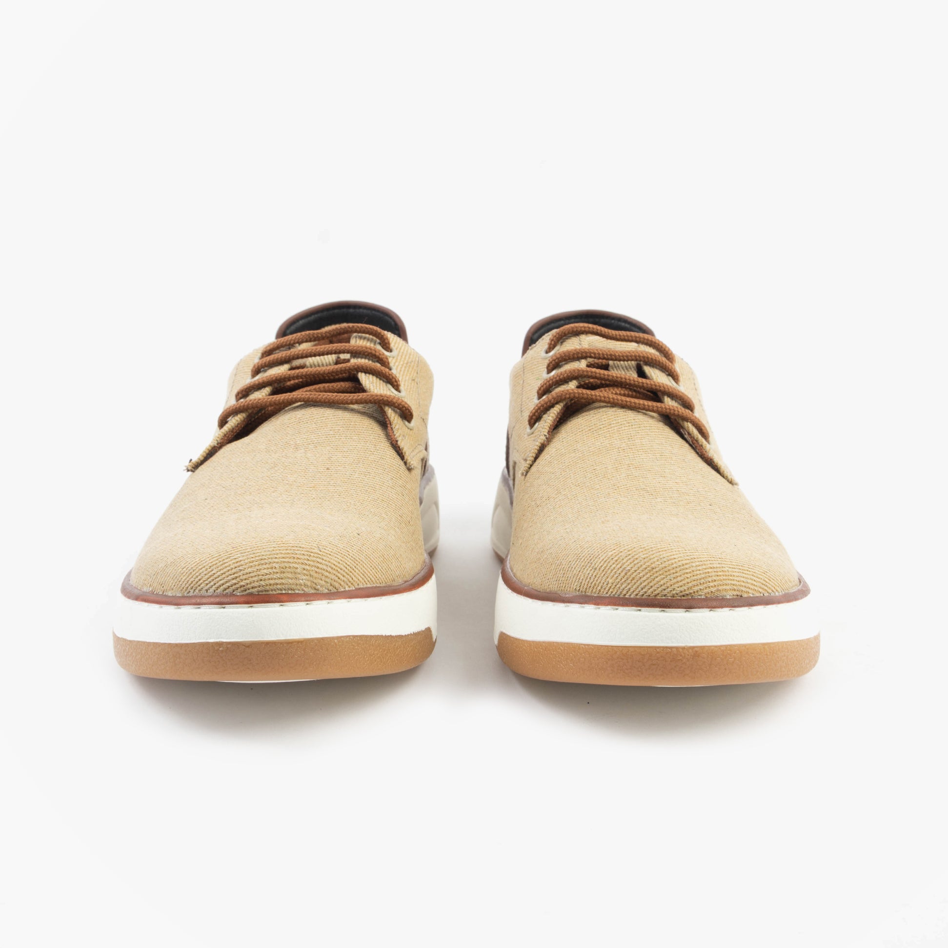 Dr Keller JAMES Mens Shoes Beige front view showing casual lace-up style with lightweight synthetic upper.