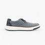 Dr Keller JAMES Mens Shoes Blue side view, casual trainer, synthetic upper, lace-up closure, lightweight design.