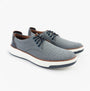 Dr Keller JAMES Mens Shoes Blue side view casual trainer with lace-up closure, lightweight synthetic material.