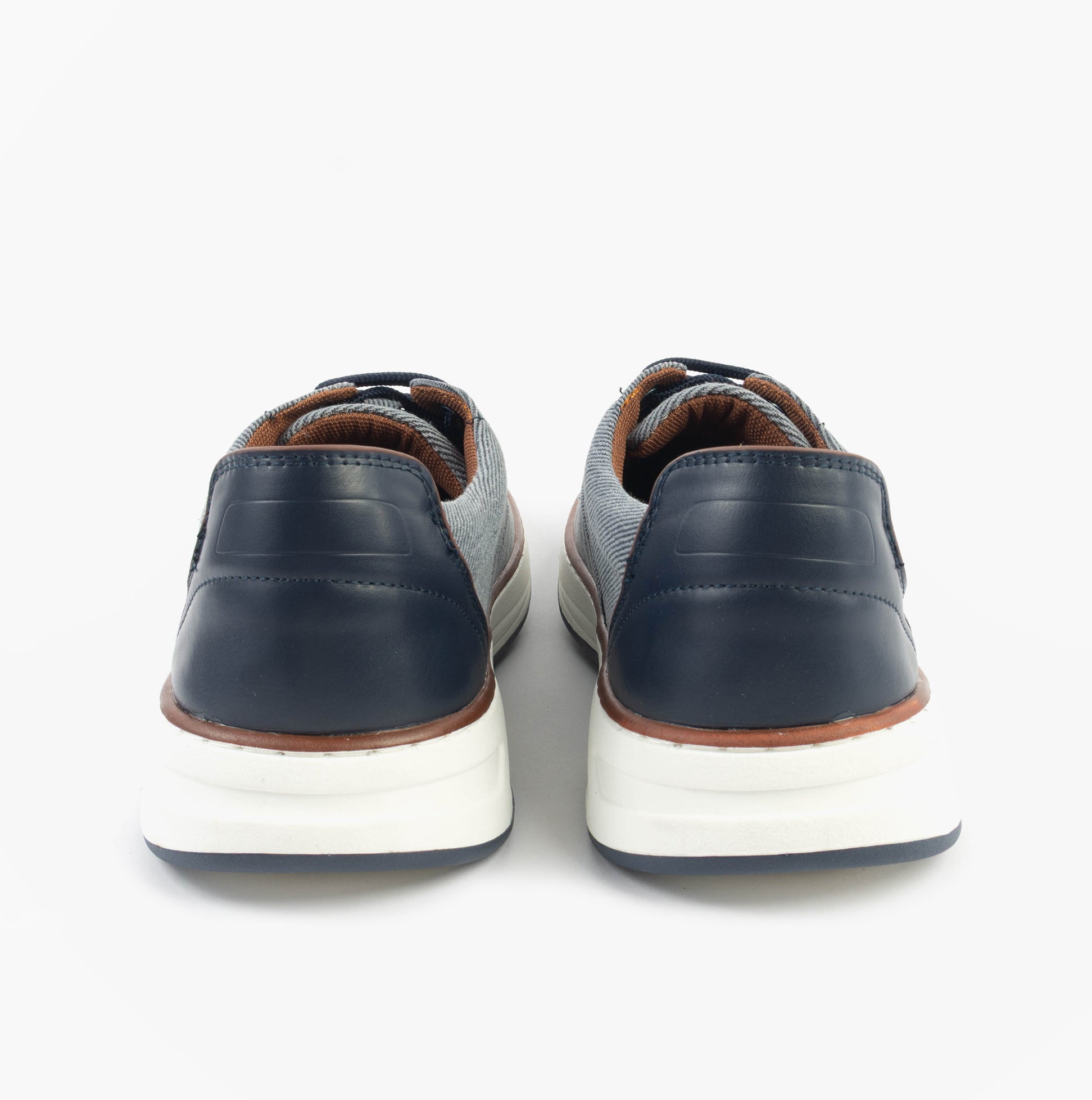 Dr Keller JAMES Mens Shoes Blue back view of casual trainers with synthetic upper and PU sole