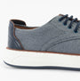 Dr Keller JAMES Mens Shoes Blue side view showcasing casual trainer design and lightweight synthetic materials.