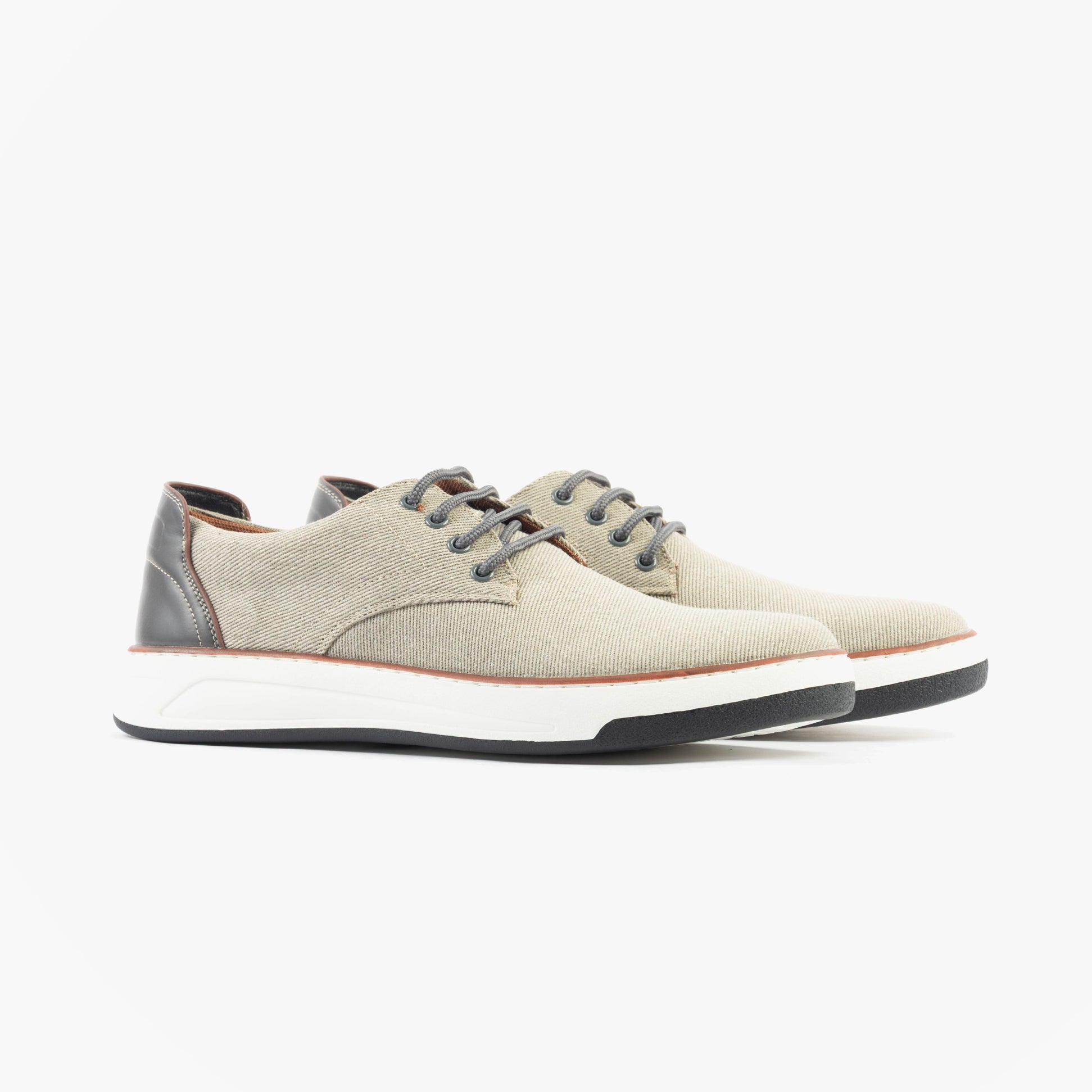 Dr Keller JAMES Mens Shoes Grey side view, casual lace-up trainers in grey and black synthetic upper.