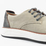 Dr Keller JAMES Mens Shoes Grey side view showcasing lightweight casual trainer design with lace-up closure.