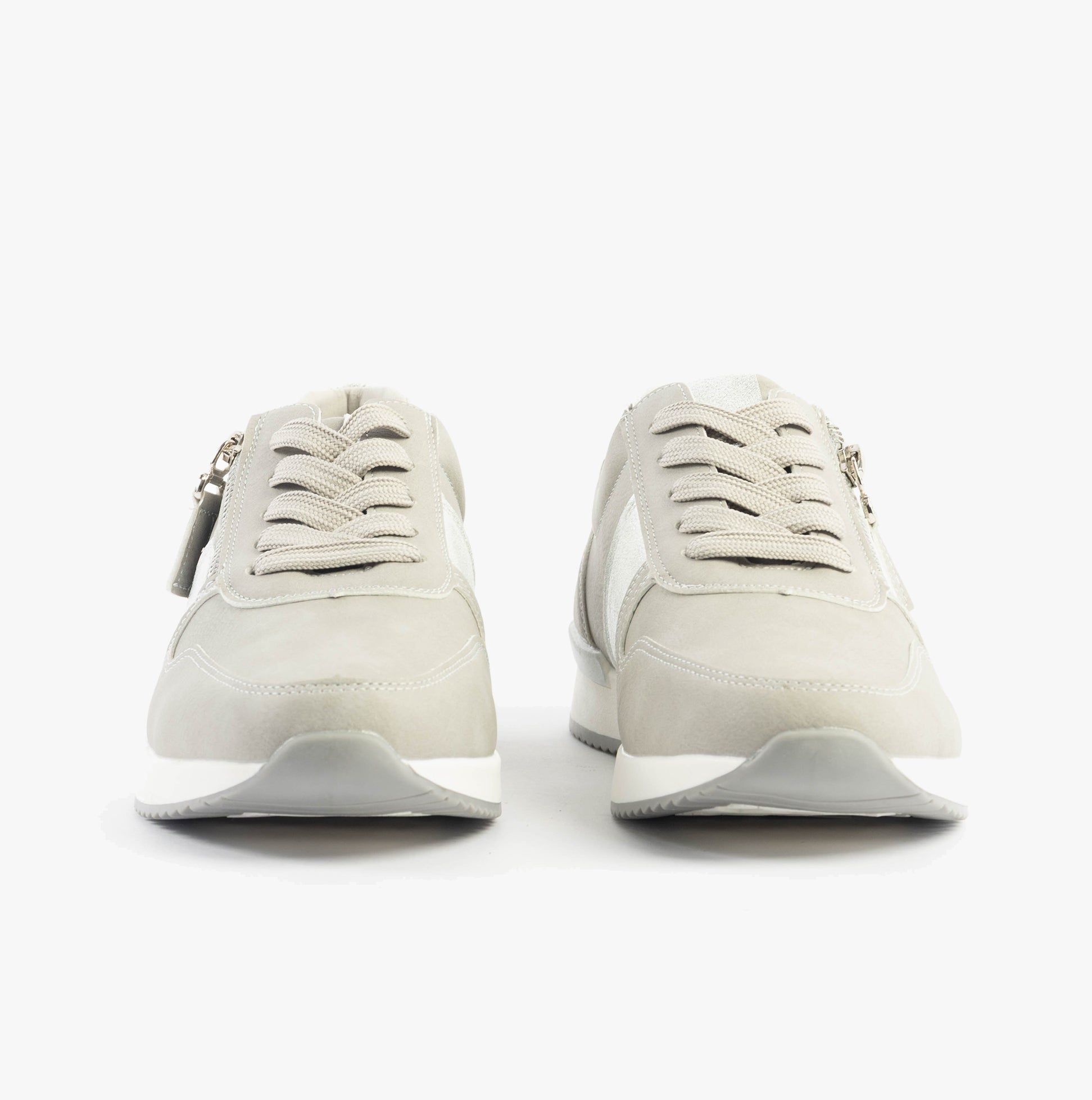 Dr Keller MARTINA Womens Trainers Grey front view showing lace-up design and lightweight casual style.