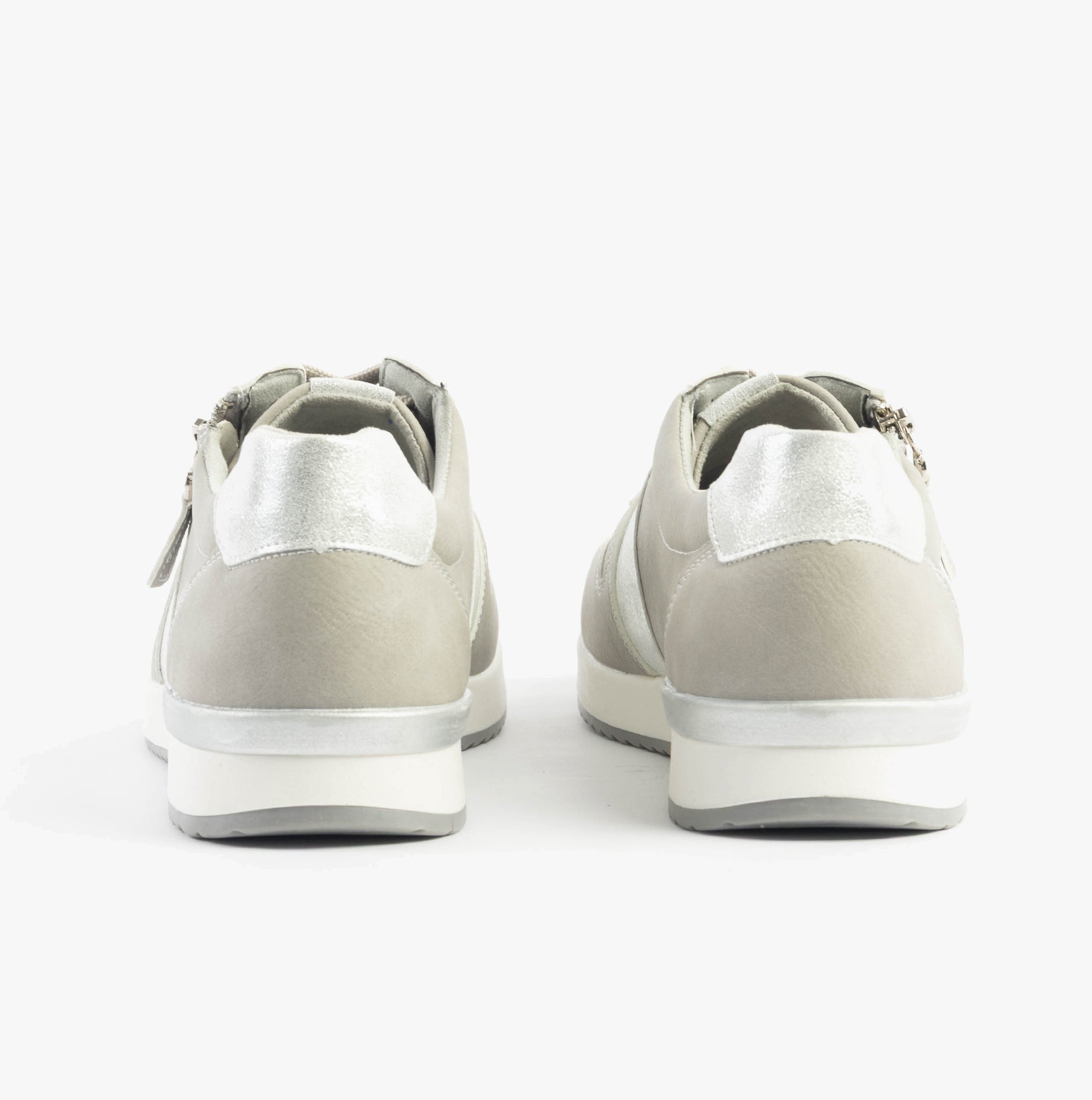 Dr Keller MARTINA Womens Trainers Grey rear view, showcasing stylish design and lightweight construction.
