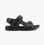Dr Keller GAVIN Mens Sandals Black side view featuring synthetic upper and rubber sole, ideal for comfort and casual wear.