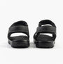 Dr Keller GAVIN Mens Sandals Black rear view with synthetic upper, touch fasten closure, and rubber sole.