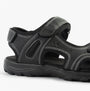 Dr Keller GAVIN Mens Sandals Black side view showcasing synthetic upper, rubber sole, comfort, and touch fasten closure.
