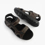 Dr Keller GAVIN Mens Sandals Brown side view with touch fasten closure and rubber sole