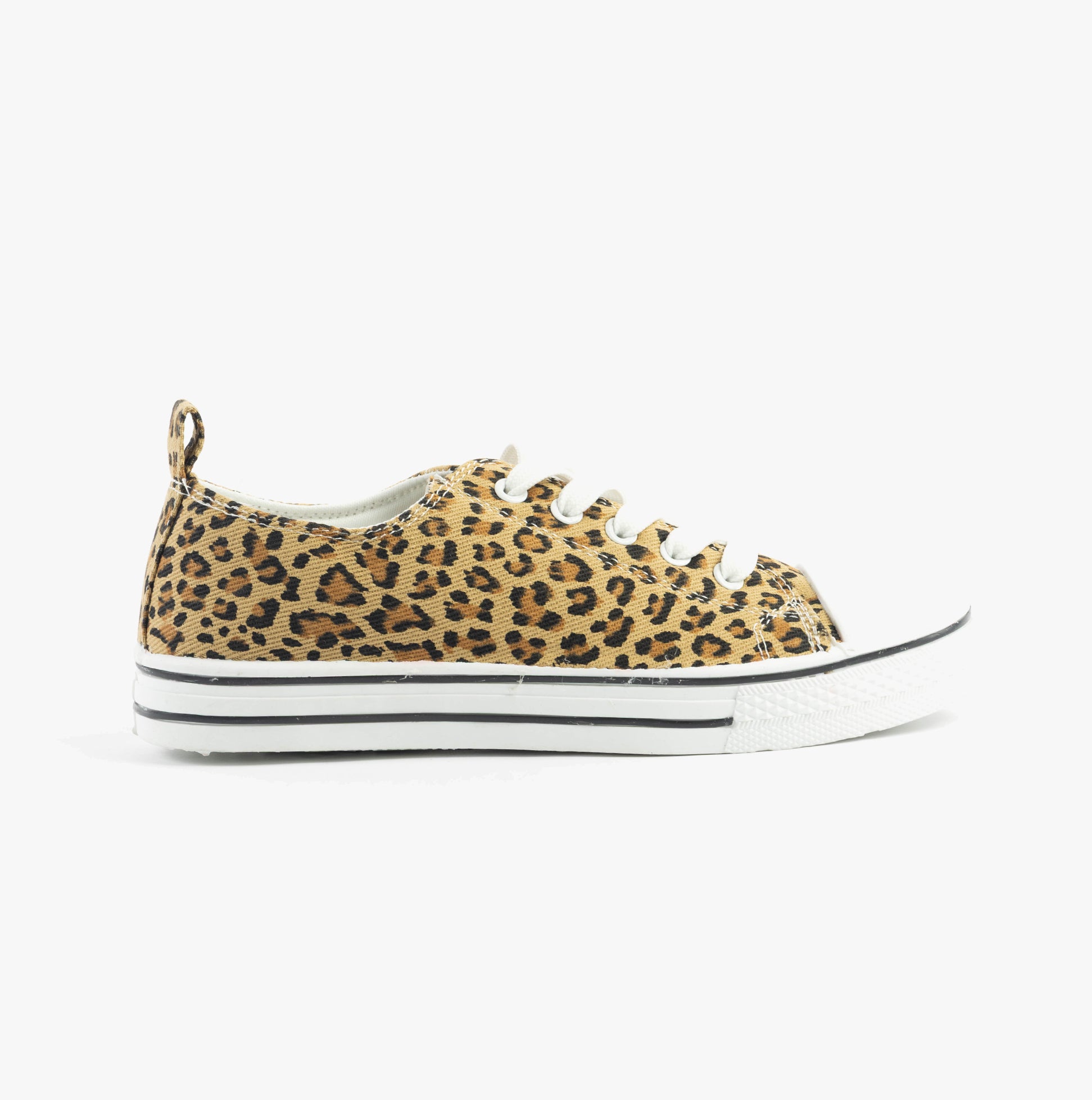 Dr Keller JENNY Womens Shoes Animal side view leopard print casual trainers with lace-up closure