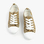 Dr Keller JENNY Womens Shoes Animal top view casual trainer with leopard print and white laces