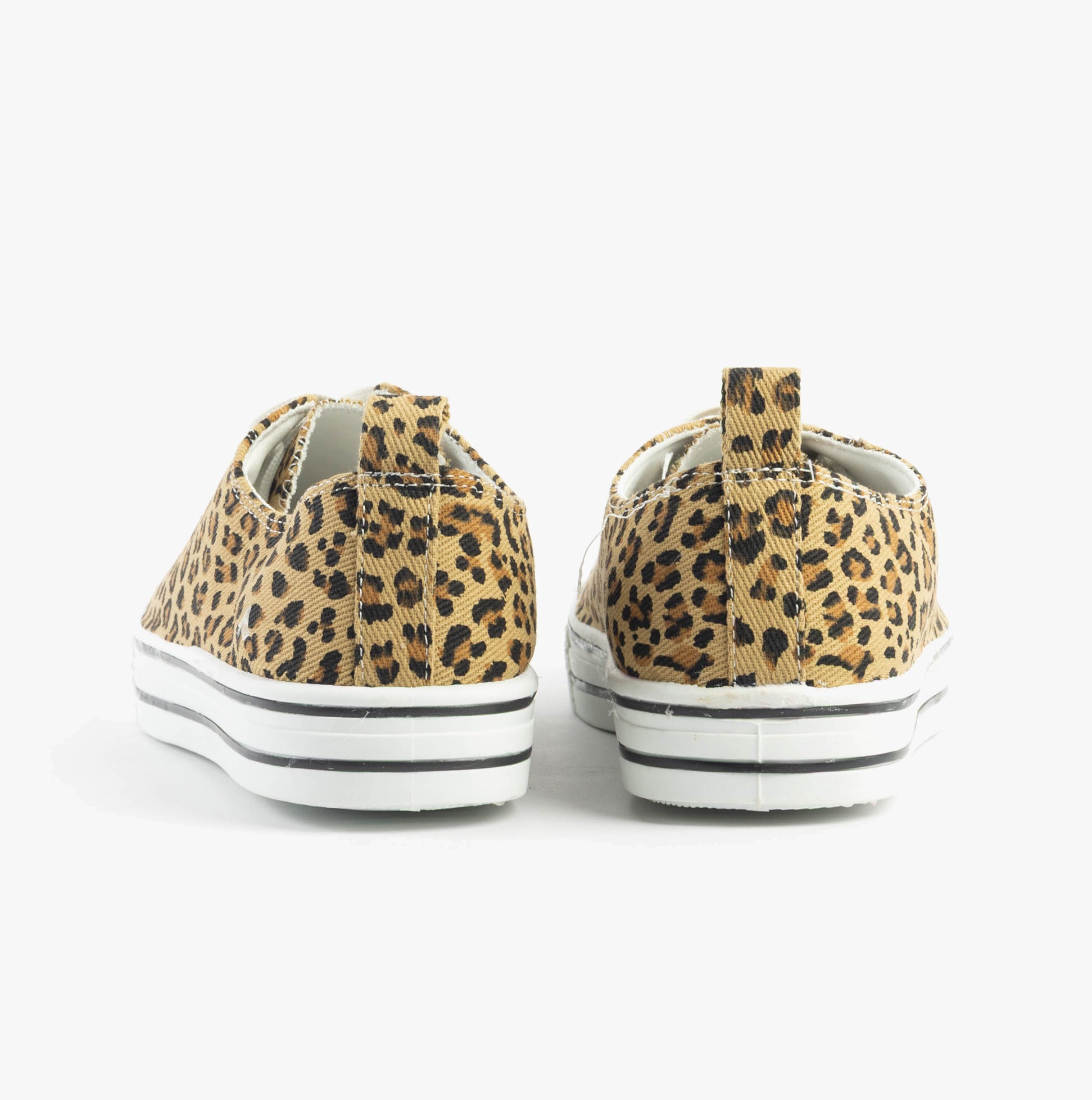 Dr Keller JENNY Womens Shoes Animal rear view with leopard print design, casual trainer style, lightweight and comfortable.