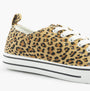 Dr Keller JENNY Womens Shoes Animal side view leopard print casual trainer with lace-up closure.
