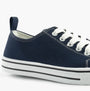 Dr Keller JENNY Womens Shoes Navy side view with lace-up design and contrasting sole.