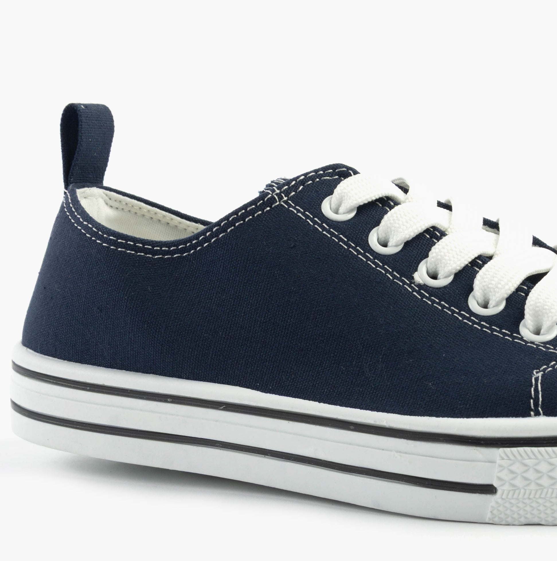 Dr Keller JENNY Womens Shoes Navy side view with lace-up design and contrasting sole.