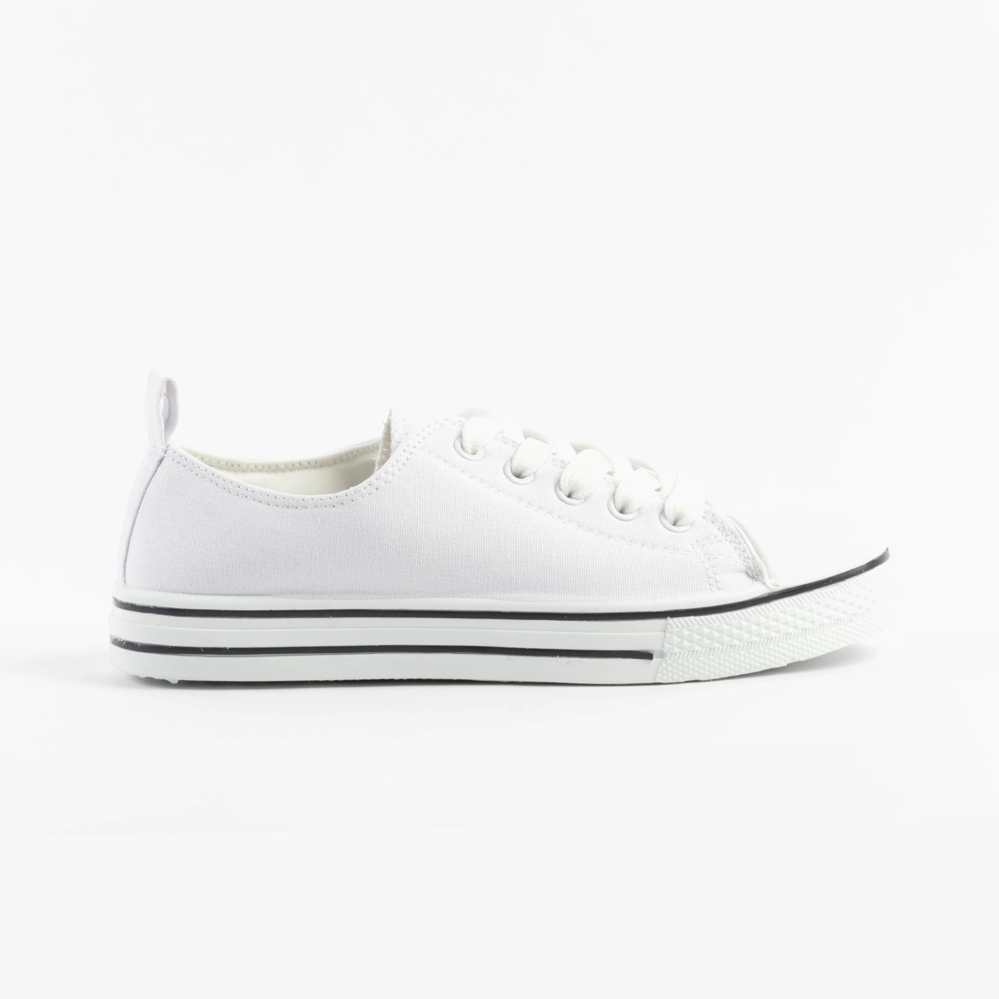 Dr Keller JENNY Womens Shoes White side view, casual lace-up trainers with synthetic upper and low top design.