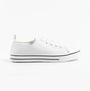 Dr Keller JENNY Womens Shoes White side view, casual lace-up trainers with synthetic upper and low top design.