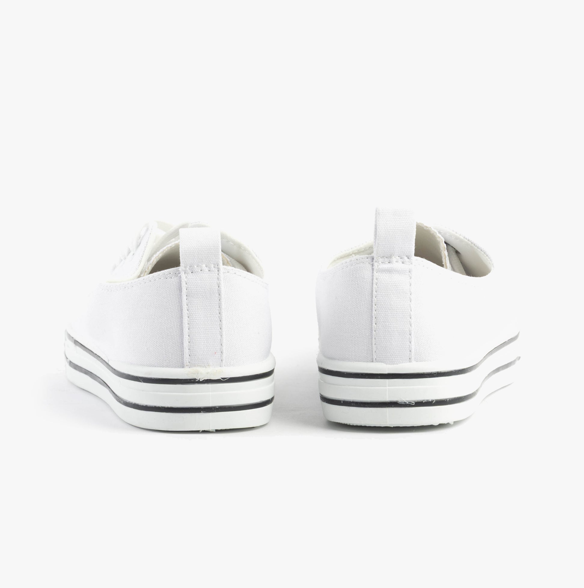 Dr Keller JENNY Womens Shoes White back view, casual trainer style with lace-up closure and lightweight design.