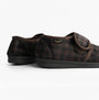 Dr Keller DARREN VELC Mens Slippers Brown side view showing textile upper and slip-on closure.