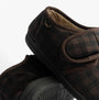 Dr Keller DARREN VELC Mens Slippers Brown side view showing textile upper and synthetic sole, highlighting comfort and lightweight design.