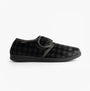 Dr Keller DARREN VELC Mens Touch Fasten Slippers Grey side view, featuring touch fasten closure and comfortable design.